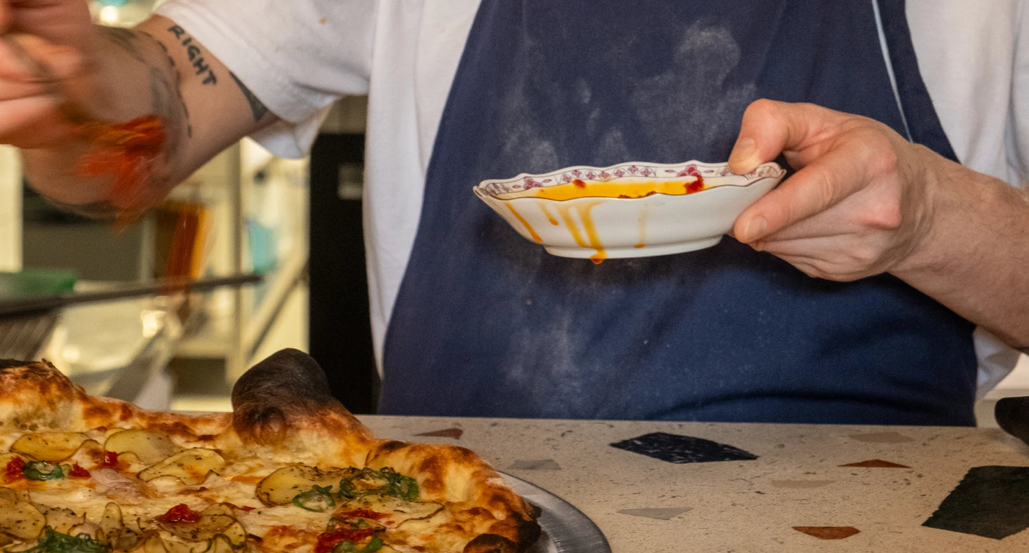 Fiery Peperoncino and Parm’ Potato Pizza